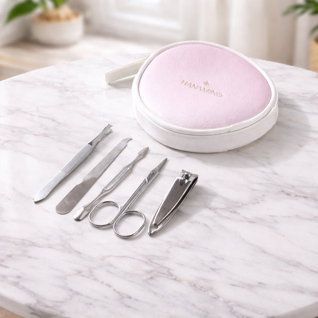 Portable manicure pedicure grooming set for travel