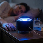 Electric mosquito killer lamp attracting mosquitoes indoors