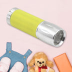 Close-up of the Mini LED Flashlight's powerful beam, cutting through darkness.