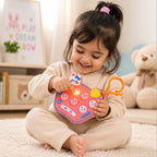 Push button sound toy keyring with cartoon character