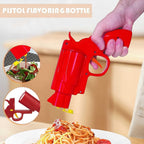 Leak-proof ketchup dispenser gun suitable for indoor and outdoor use