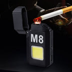 Portable mini torch lighter emitting bright LED beam for outdoor use