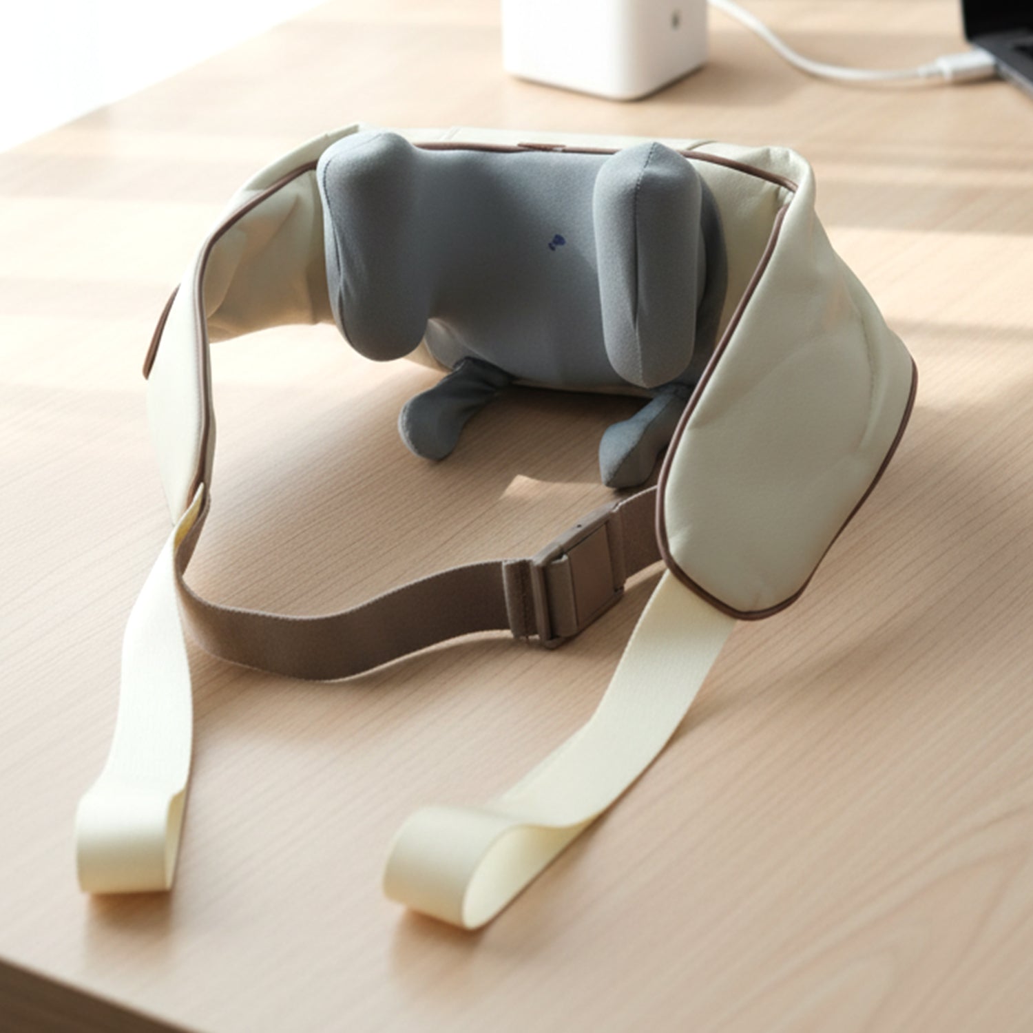 Wearing neck and shoulder massager belt providing targeted pain relief