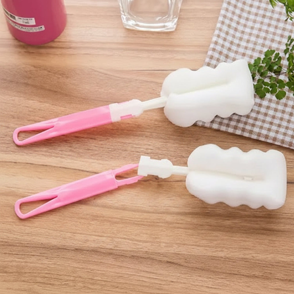 Silicone bottle cleaning brush with long handle for deep reach