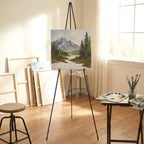Foldable metal easel stand suitable for canvas and poster display