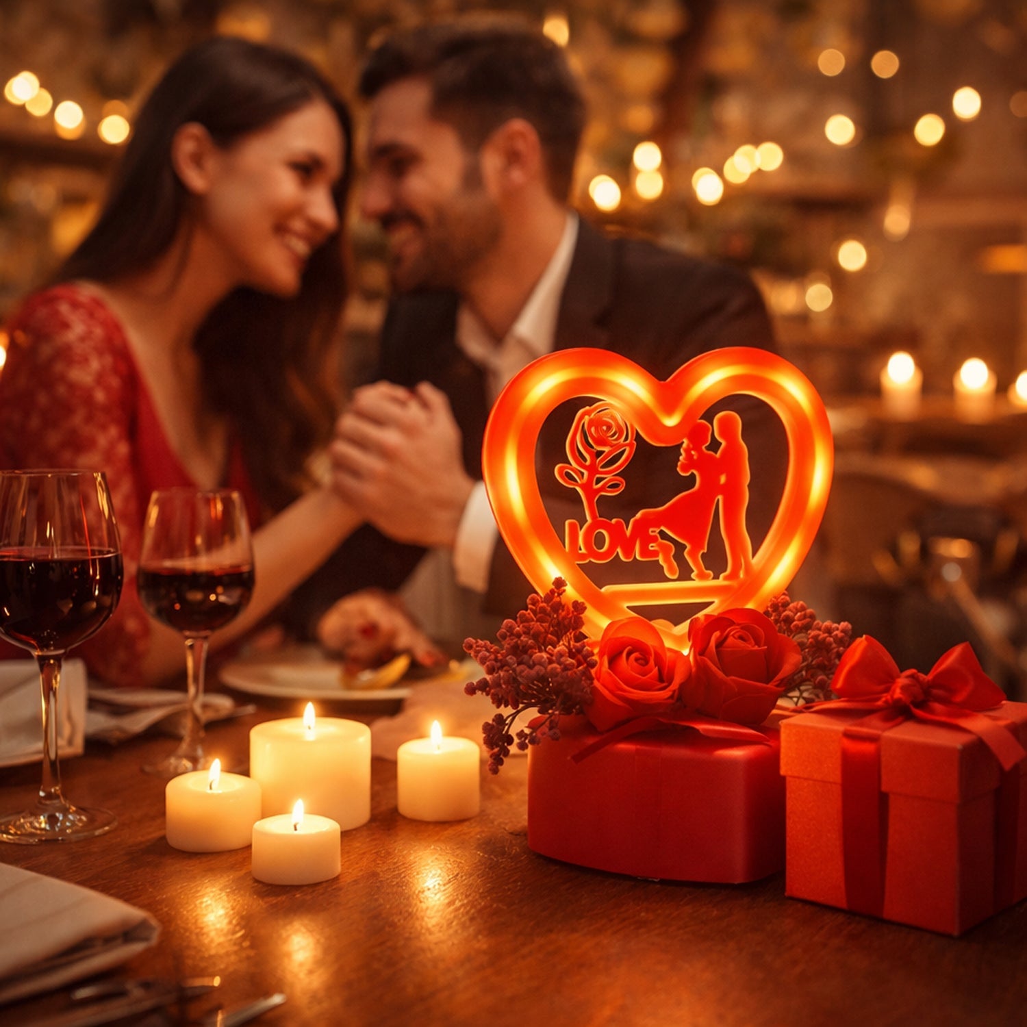 Heart Love Decorative Showpiece gift set in elegant packaging