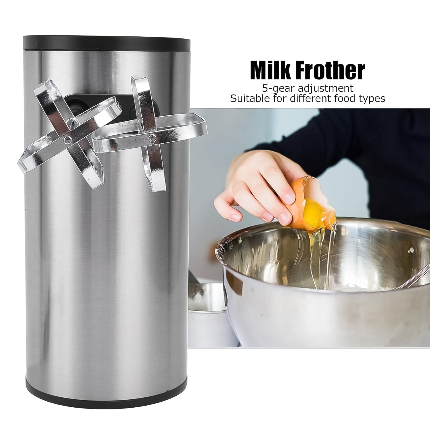 High-efficiency 450W electric hand mixer for mixing, whipping, and kneading