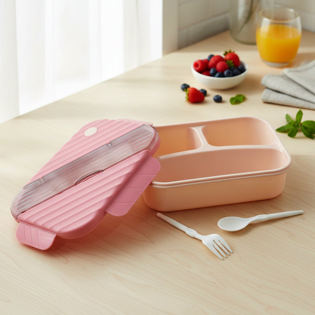 Children’s food storage container, plastic, with sections for different foods