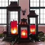 Three Flameless LED Candles with unique melted tops creating a warm, inviting ambiance.