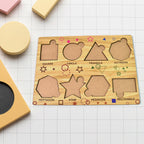 A child happily playing with the Wooden Triangle Puzzle, fostering cognitive development.