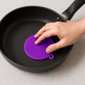Premium purple silicone dish scrubber with soft bristles