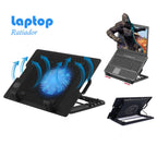 Side view of the laptop cooling pad showcasing its five adjustable height settings.