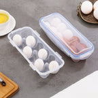 Airtight egg storage box positioned on a clean kitchen counter.