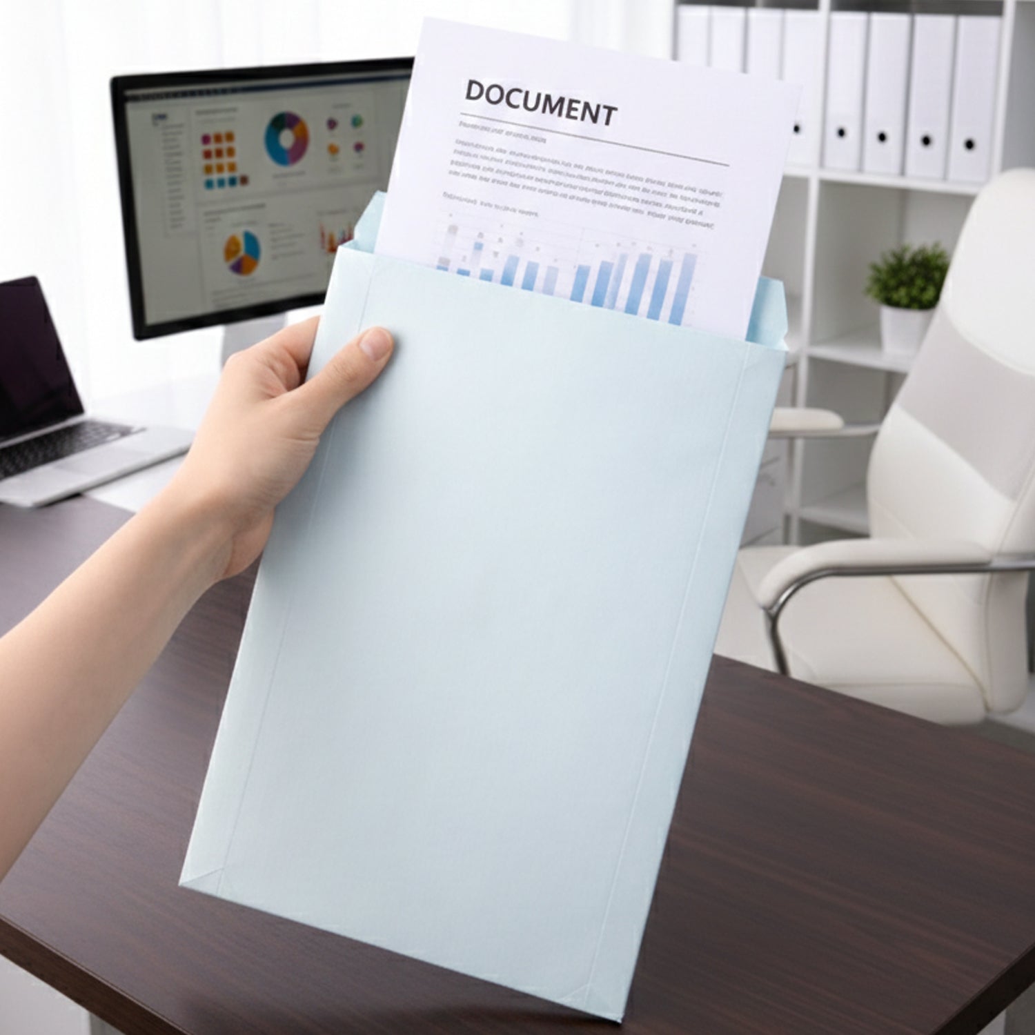 Spacious document mailing envelope for invitations and legal papers