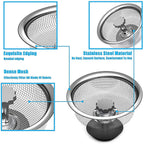 Side profile of the robust stainless steel kitchen drain protector.
