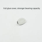A single capsule-shaped stainless steel hook demonstrating its strong adhesive backing.