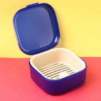 Oblivion blue storage case with detachable draining tray interior