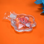Transparent hot water bag used for relieving menstrual cramps.
