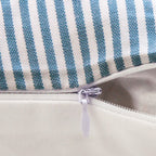 Close-up showcasing the elegant leather accent on a pillow cover