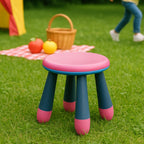 Small child using a safe toddler seating stool for daily activities.