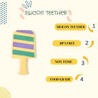 TaffyTether silicone baby teether with flexible, chewable silicone