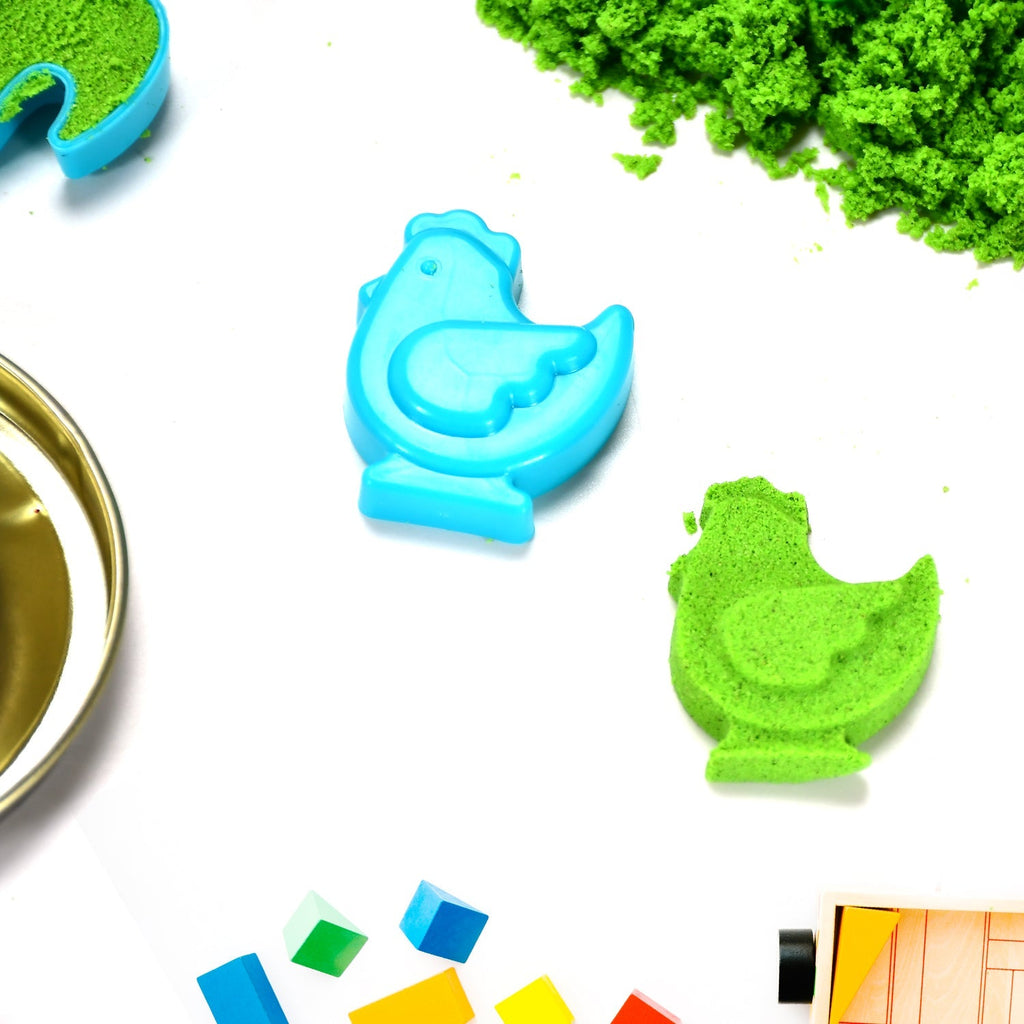 Aditi Kinetic Sand Kit packaging, highlighting natural sensory sand for kids' activities.