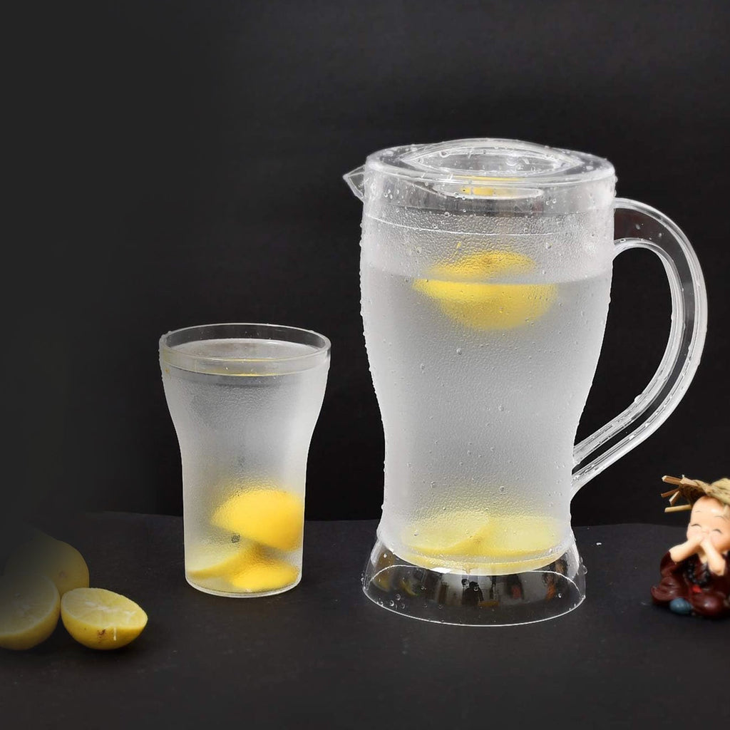 Space-saving straight body lemon jug set ideal for refrigerator and kitchen