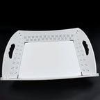 Foldable serving tray ready for use in a kitchen setting, perfect for everyday meals or outdoor gatherings.