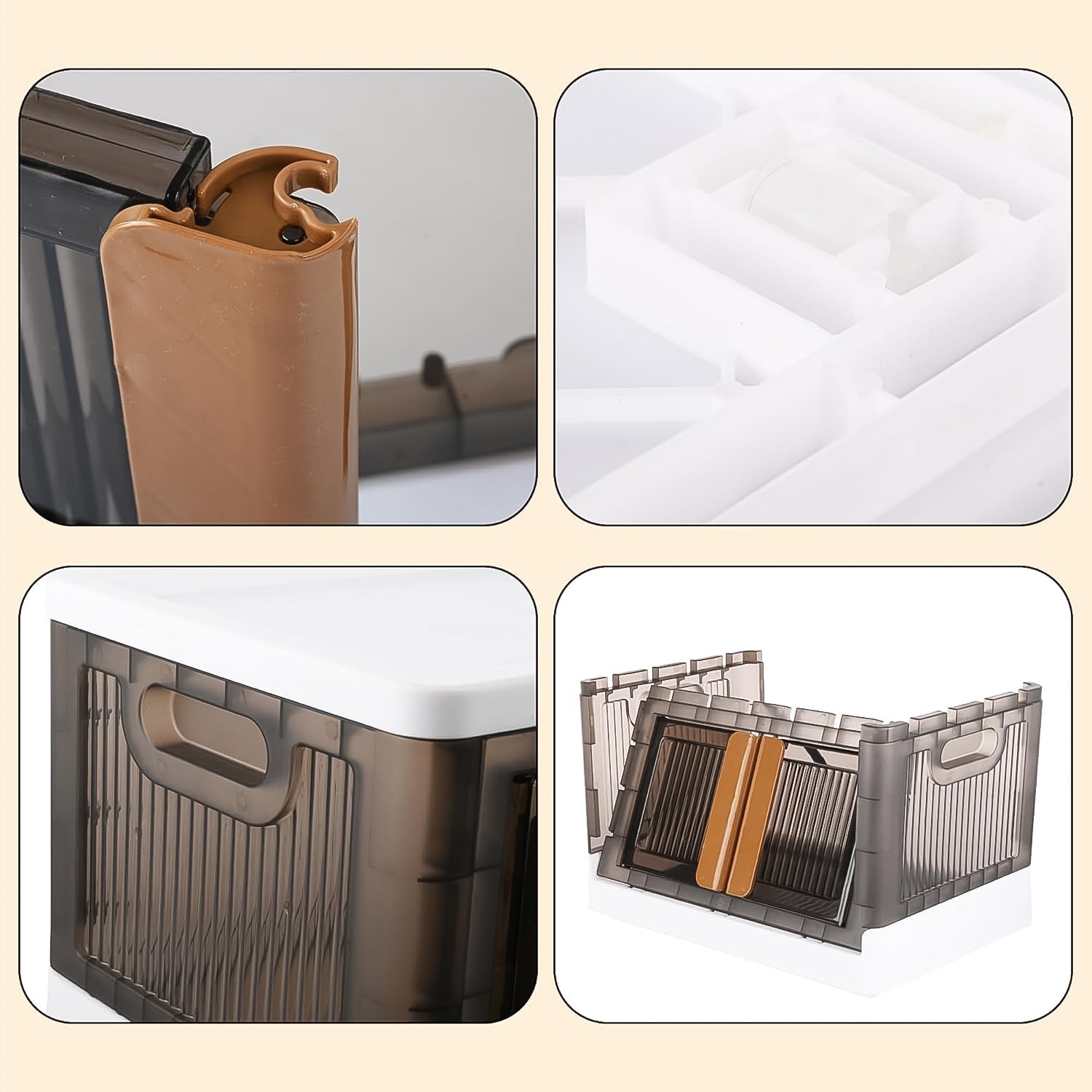 Plastic folding wardrobe organizer with easy access folding doors
