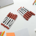 A 10-piece set of maroon permanent markers displayed in a box.