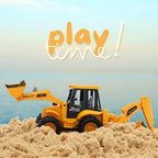 Details of the LALA Friction Powered Backhoe Loader Toy