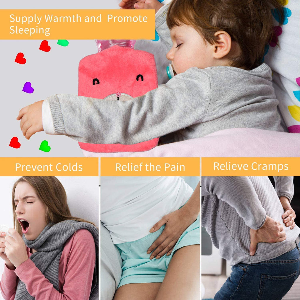 Woman applying the Pink Hot Water Bag to her stomach for menstrual cramp comfort.