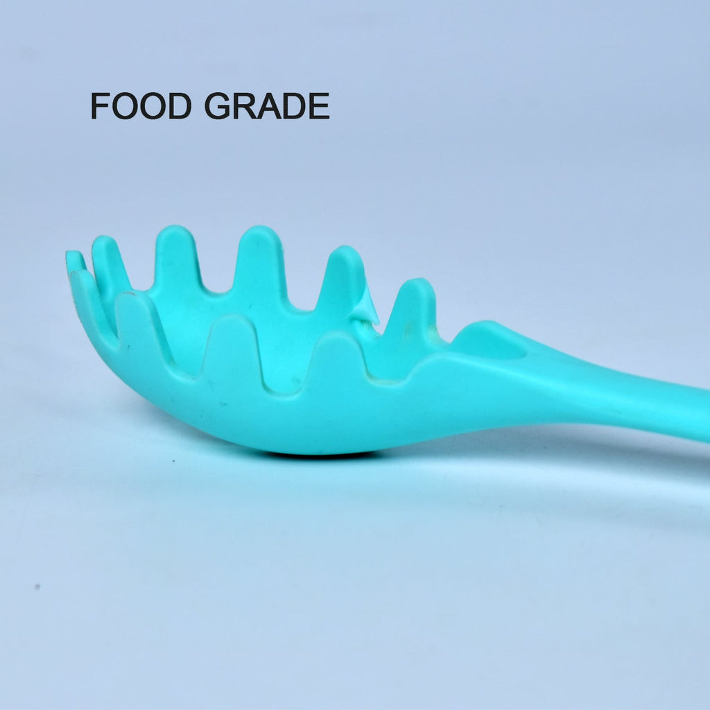Versatile kitchen pasta fork with hanging hole for easy storage.