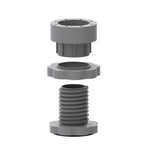 A close-up view showcasing the sturdy plastic material and design of a single anti-vibration foot.