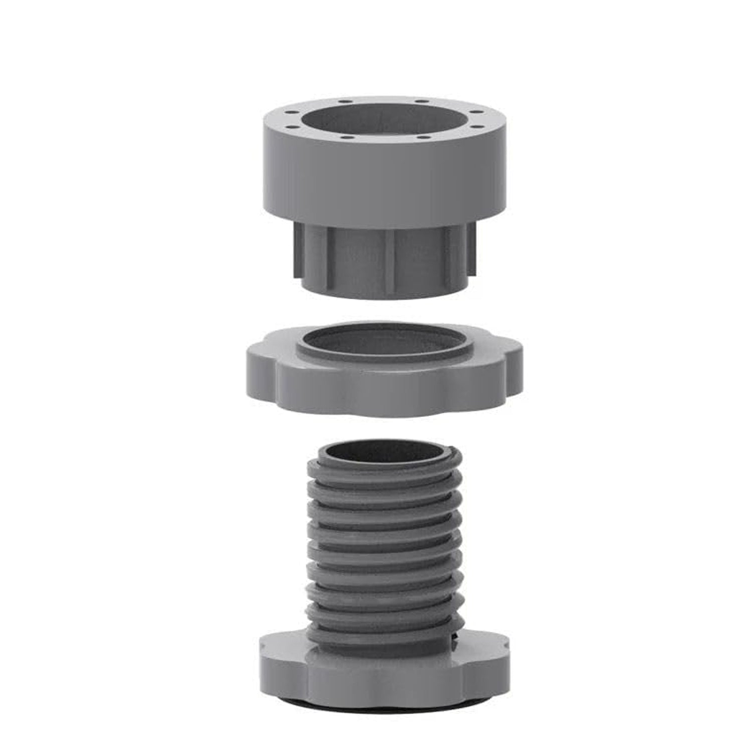 A close-up view showcasing the sturdy plastic material and design of a single anti-vibration foot.