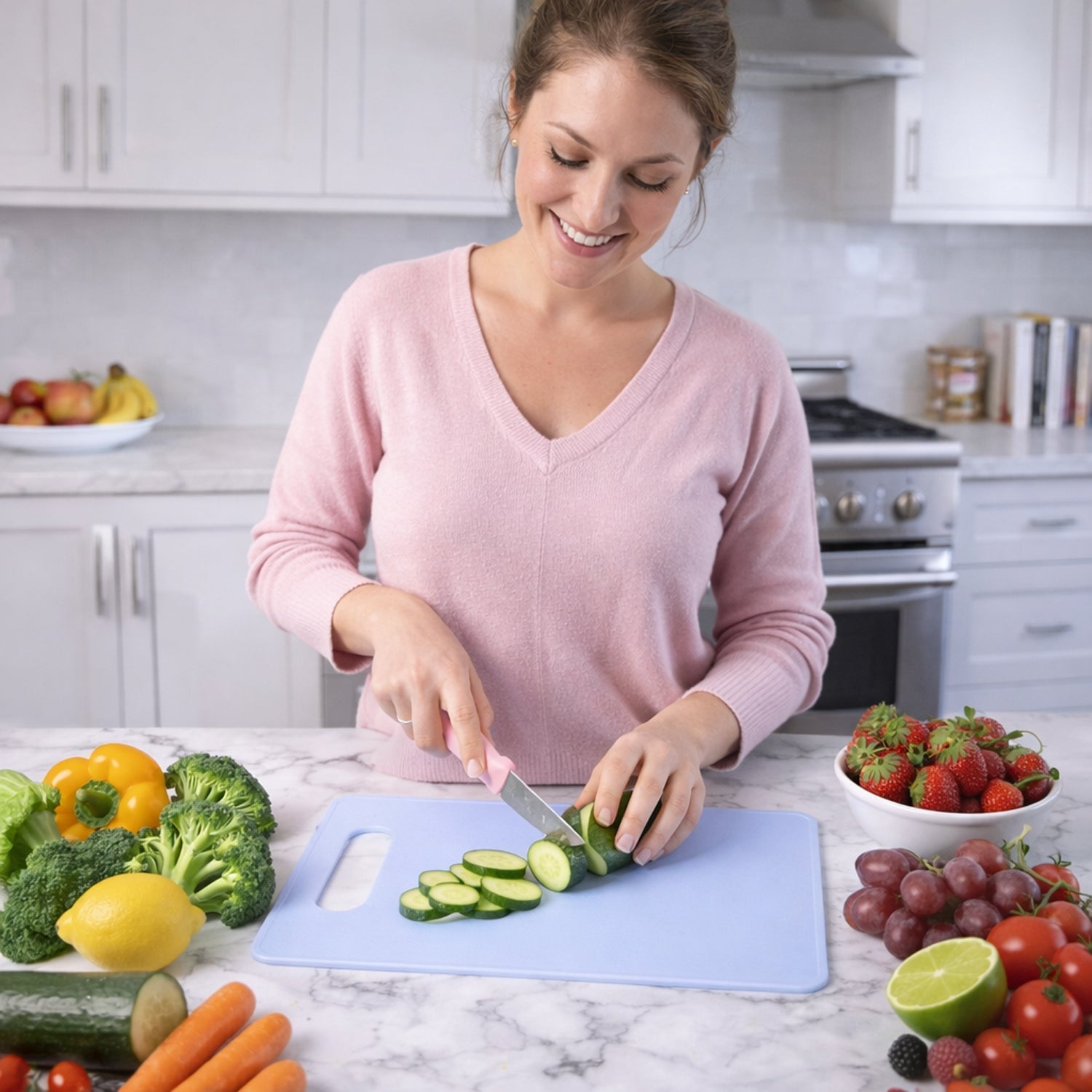 Smooth surface fruit chopping board from the cutting board set