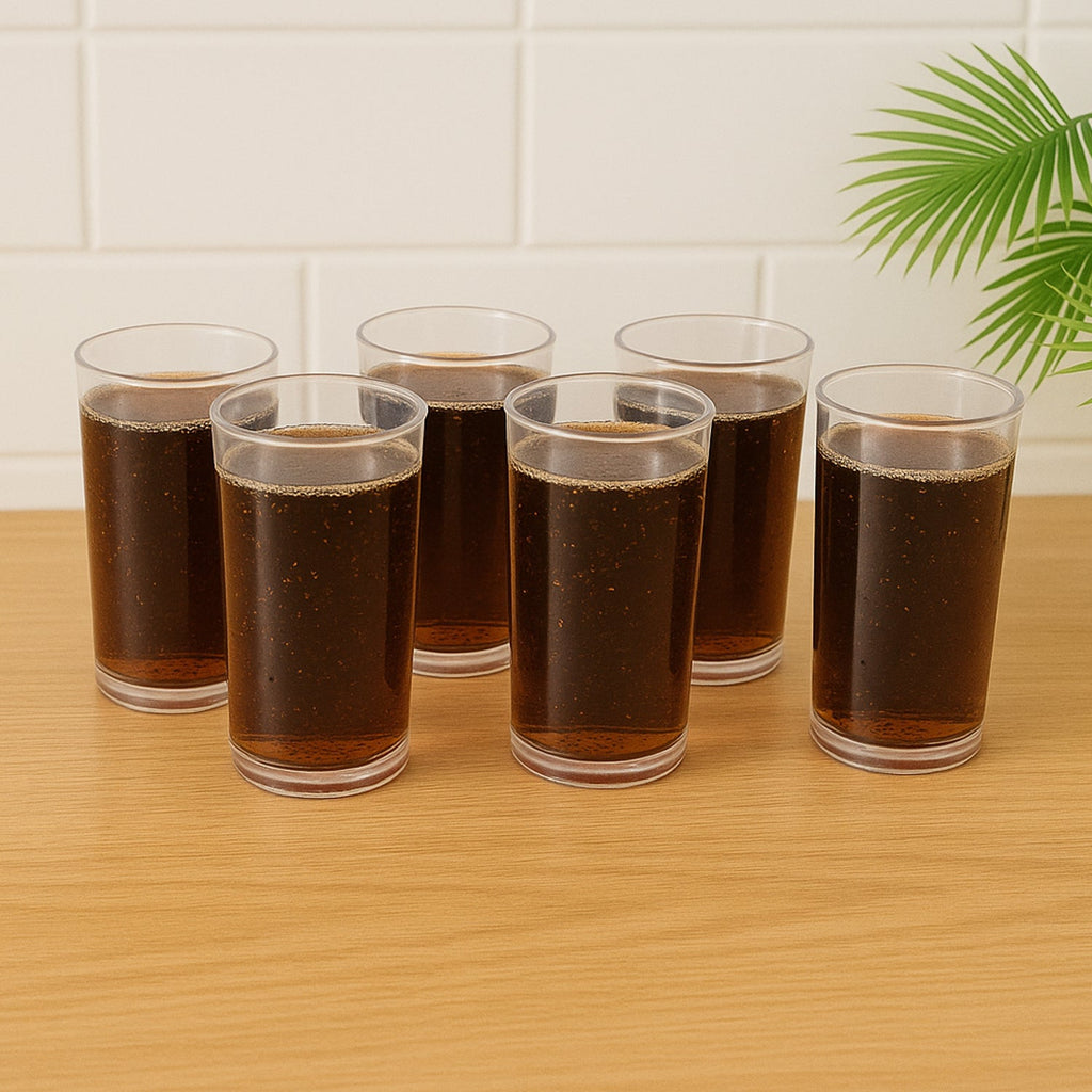 Set of 6 Martinin clear plastic tumblers with 300 ml capacity each