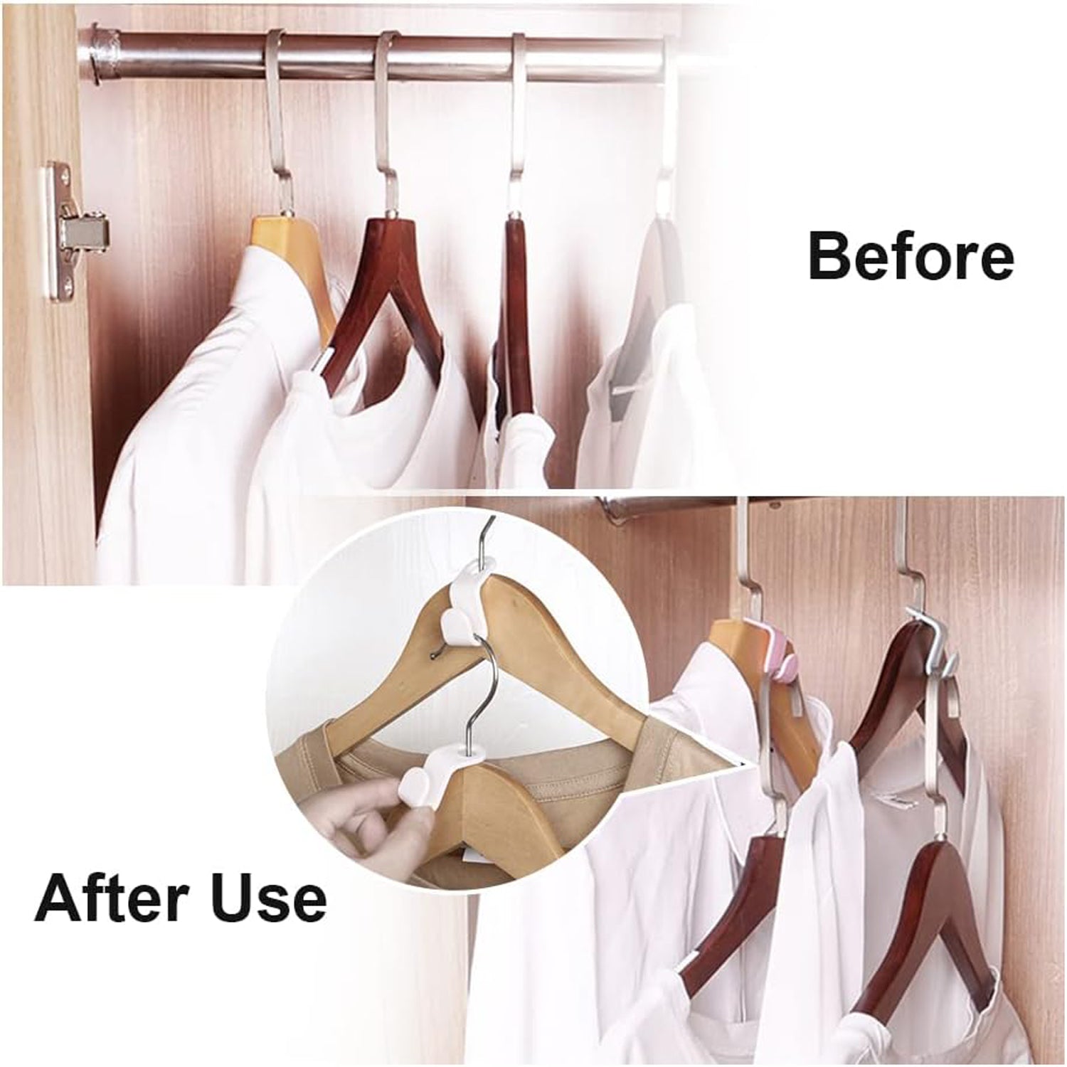 Set of 10 multipurpose plastic hanger hooks for home closets