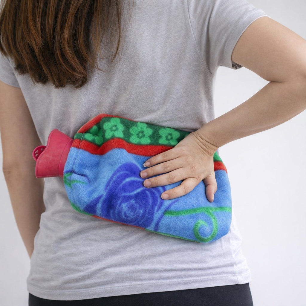 Heat therapy hot water bottle perfect for home wellness use