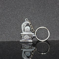 Elegant Shivling keychain with snake design in silver metal