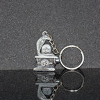 Elegant Shivling keychain with snake design in silver metal
