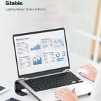 Ergonomic open-frame metal laptop stand for better ventilation