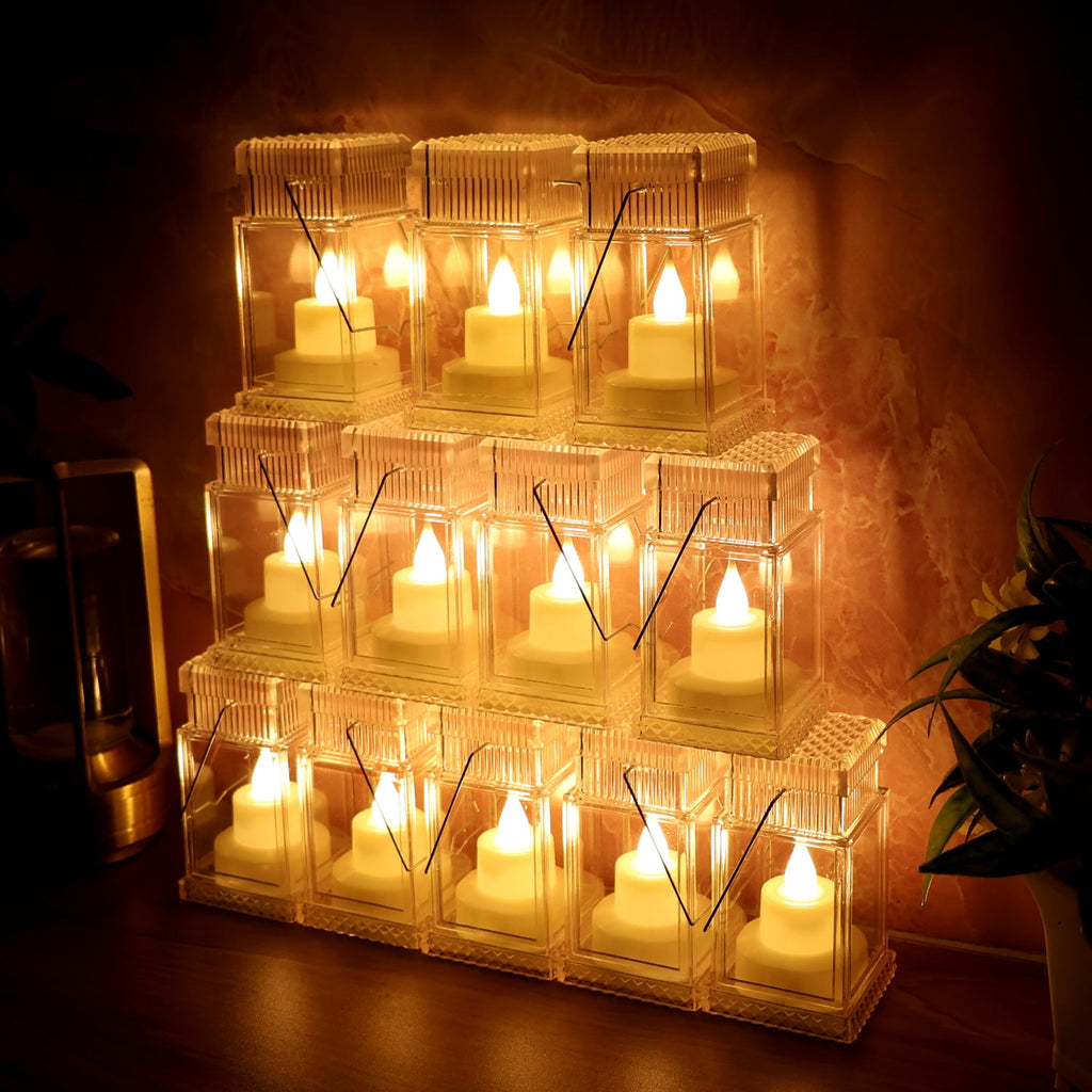 Pack of LED candle lights with realistic flickering flame effect