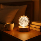 3D Crystal Ball Lamp casting a vibrant, colorful light pattern on a wall.