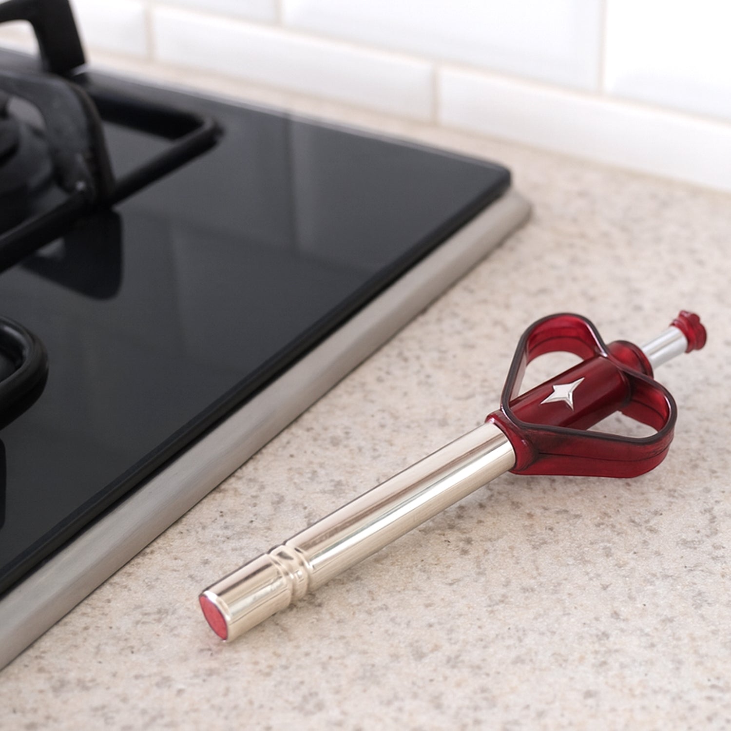 Gas lighter designed for LPG stoves with extra long stainless steel body