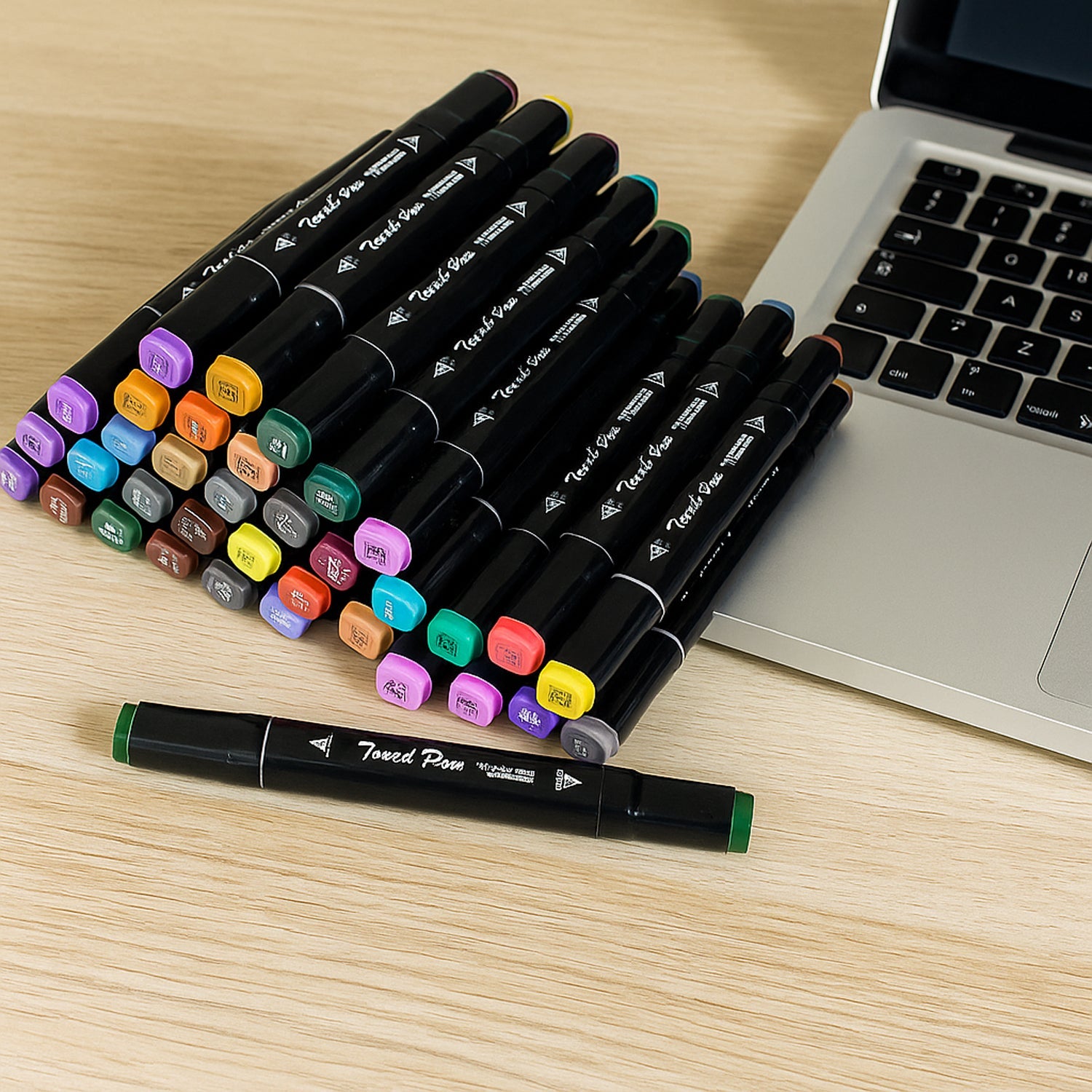 Professional art markers showing soft brush and fine tip ends for detailed artwork