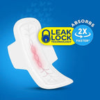 A single  Sanitary Pads 330mm, unfolded to show its extra long design and wide protective wings.