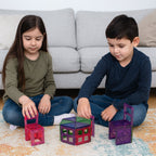 Child engaging in creative play with magnetic building tiles