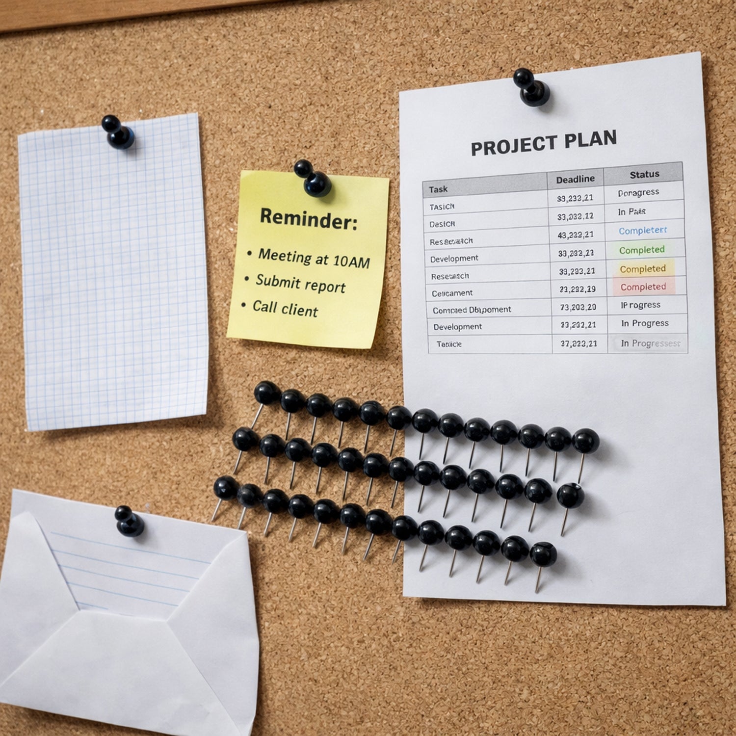 Multipurpose round head push pins for cork boards and bulletin displays