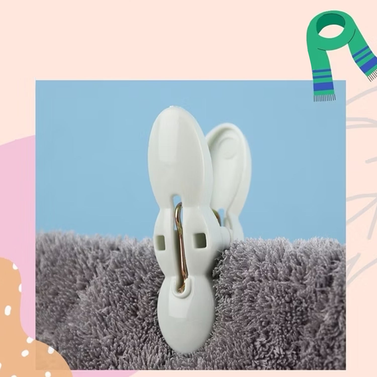 Portable clothes drying rope kit with fabric-safe clips